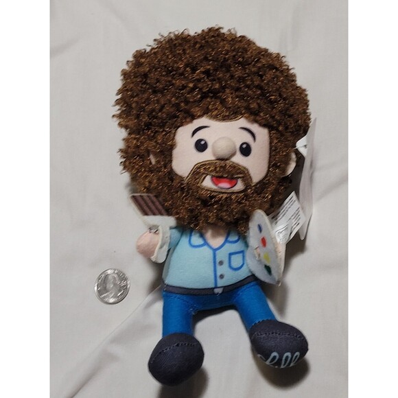 Bob Ross With Paint Brush And Pallette Fiesta Plush 6.5" Stuffed Animal - Picture 13 of 16